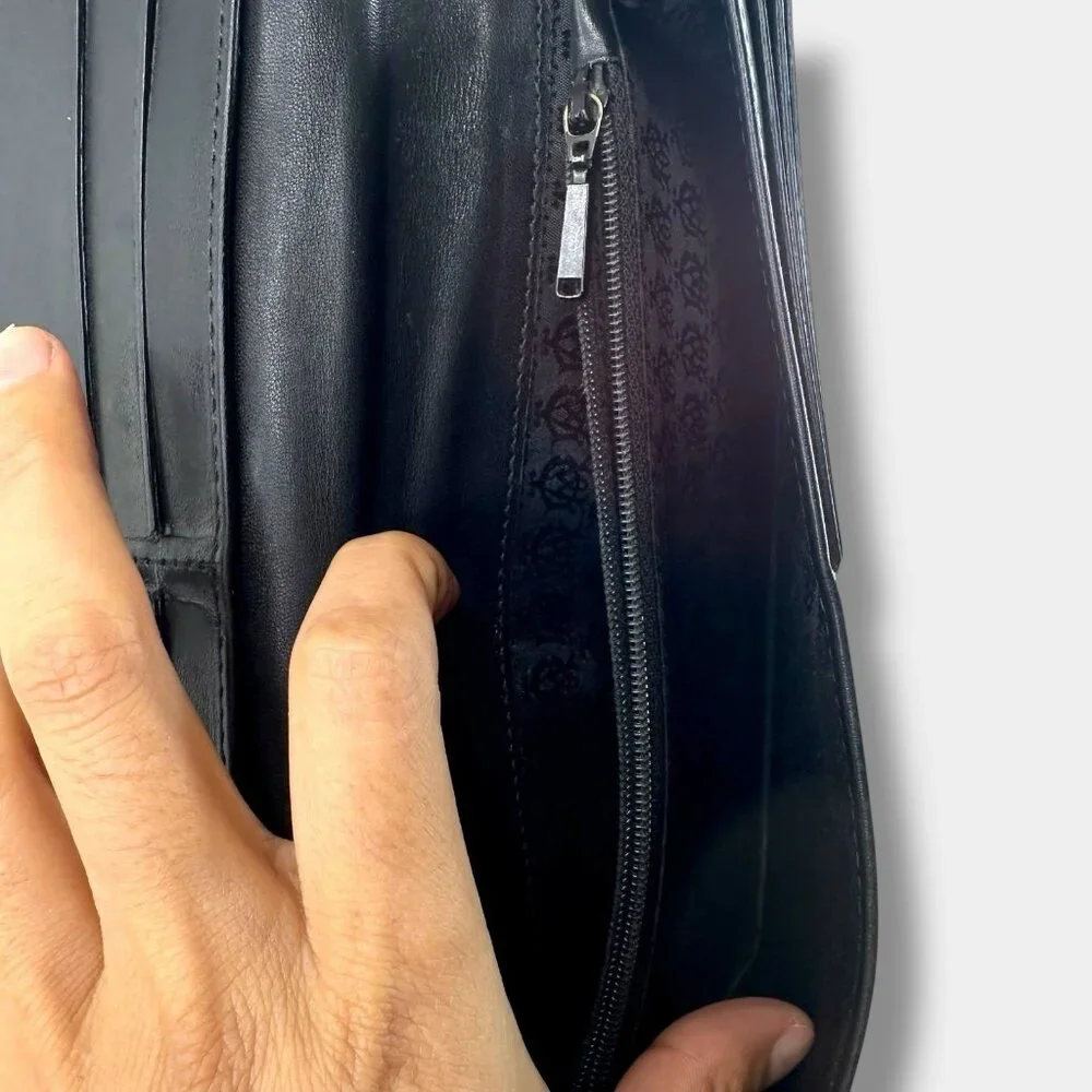 Dunhill/Alfreddunhill Billfold Coat Long Wallet PVC Grained Leather Black
